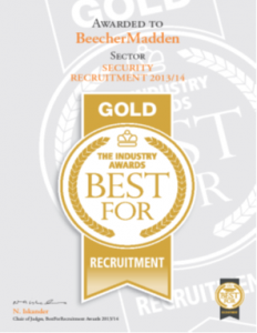 BeecherMadden were voted Gold at the BestFor Recruitment Awards